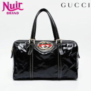 Gucci Britt Boston bag interlocking GG logo signature web Black